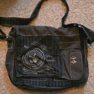 Black Canvas Messenger Bag